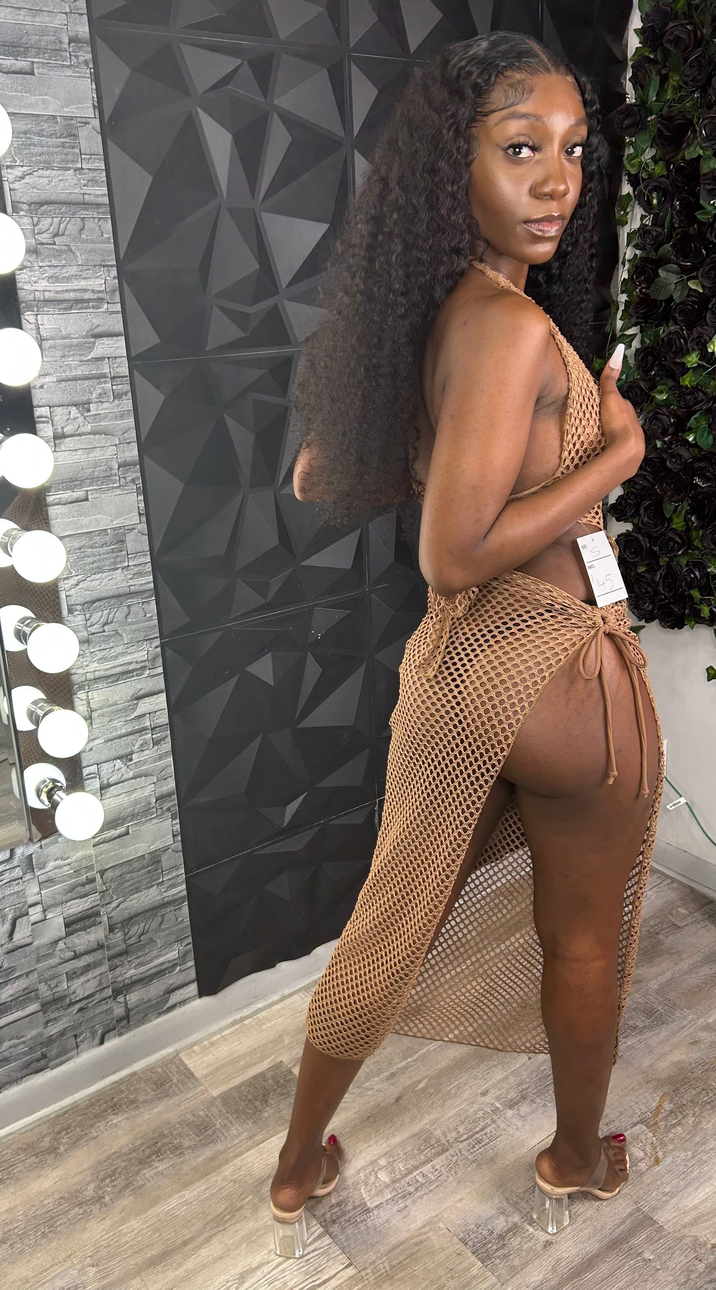 Nude Mesh Cover Dress