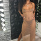 Nude Mesh Cover Dress